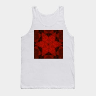 Mosaic Kaleidoscope Flower Red Tank Top